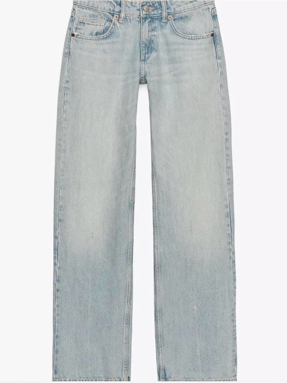 Zara Light Blue low rise Straight Leg Jeans